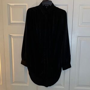 Express Black Long-Sleeve Button-Down Shirt